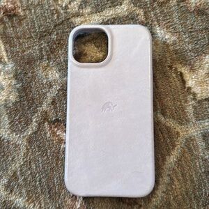 Bullstrap brand light gray leather iPhone 15 Pro case